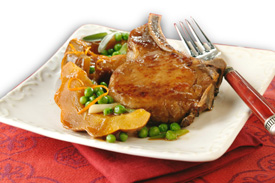 vegetables and pork chops